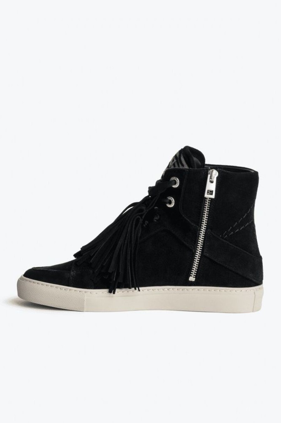 Femme zadig&voltaire Baskets | Sneakers Montantes Suede Zv1747 High Flash Noir