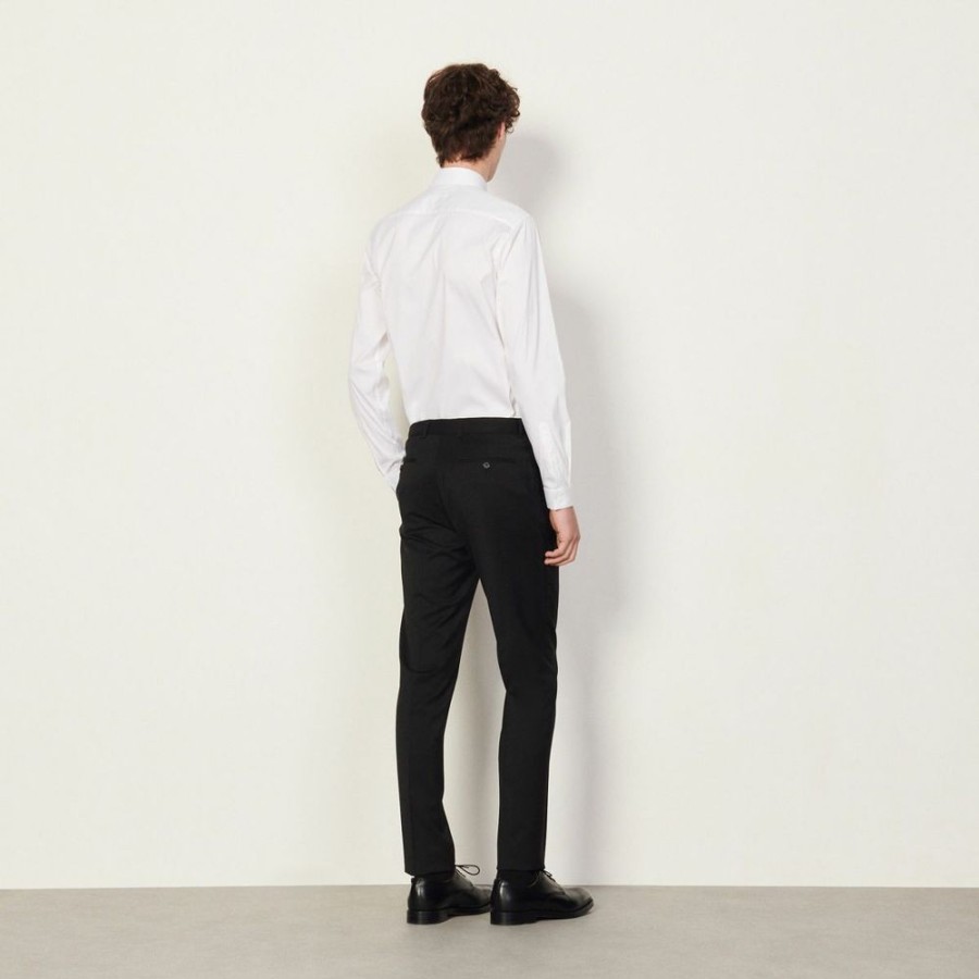 Homme sandro Costumes | Pantalon De Costume En Laine Noir