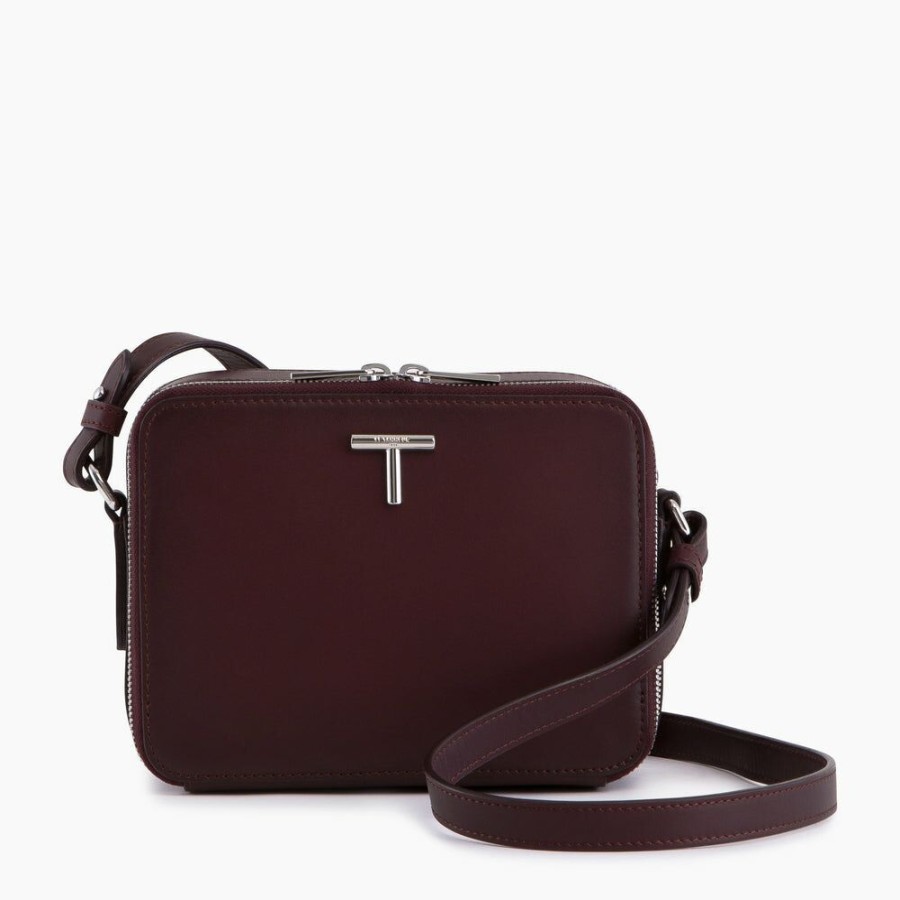 Femme le tanneur Pochettes | Petit Sac Bandouliere Gisele En Cuir Lisse Violet