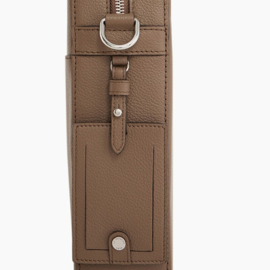 Homme le tanneur Petite Maroquinerie | Porte Documents 14" Emile En Cuir Graine Taupe