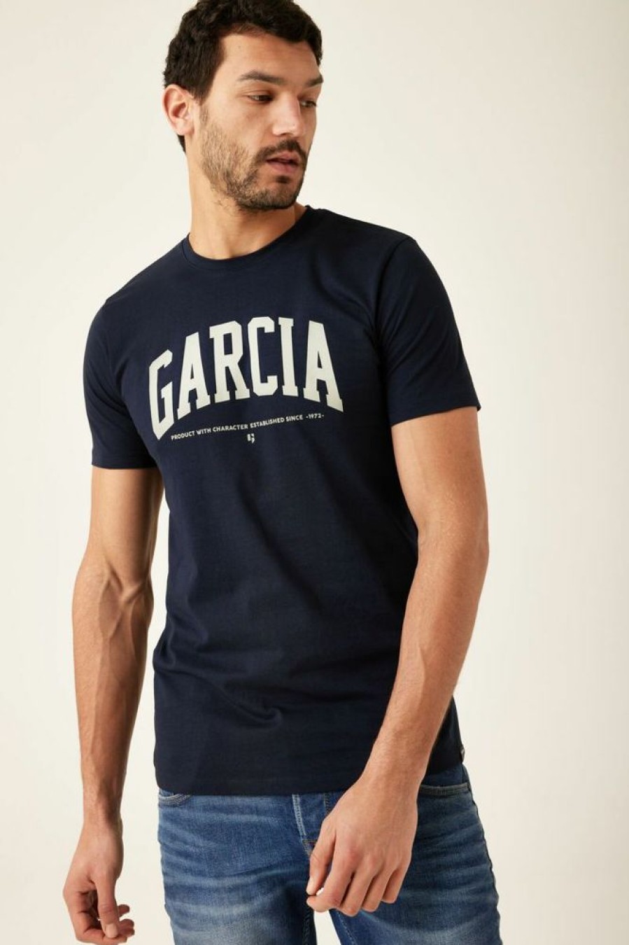 Homme garcia T-Shirts | T-Shirt Bleu