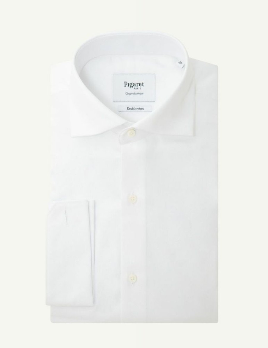 Homme figaret Chemises | Chemise Classique A Chevron Blanc