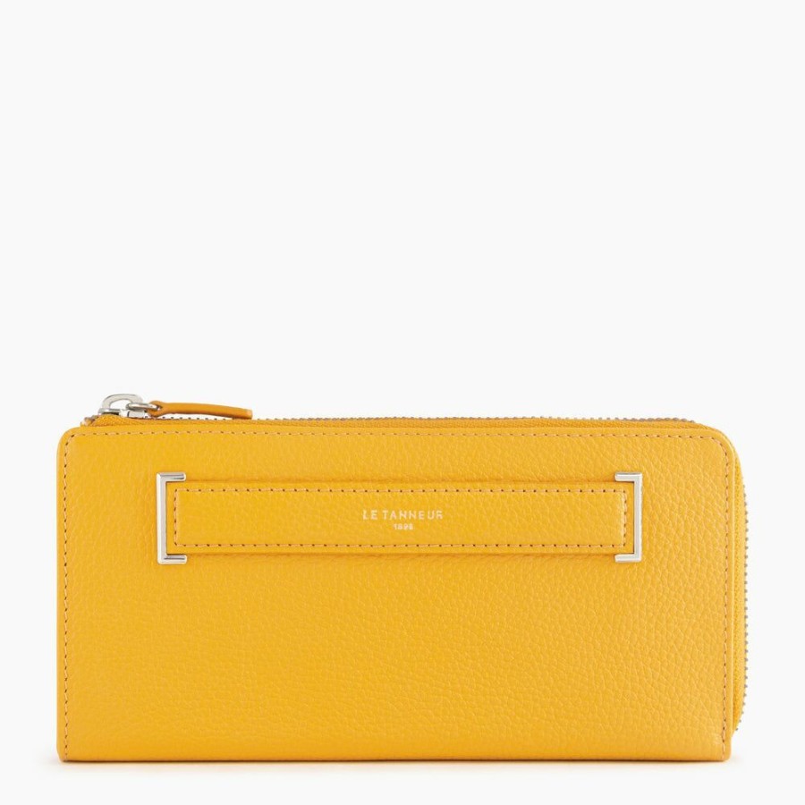 Femme le tanneur Portefeuilles | Compagnon Zip En L Judith En Cuir Graine Jaune