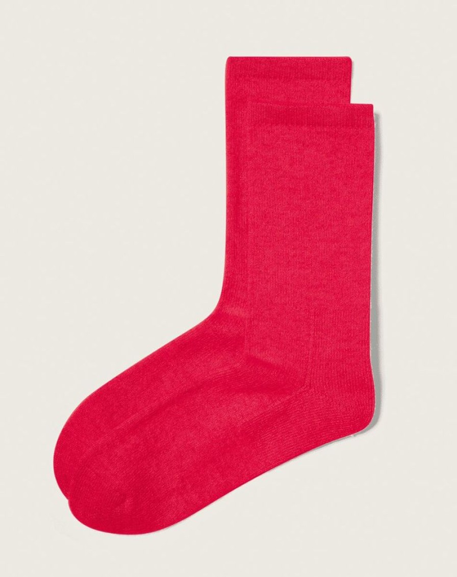 Femme eric bompard Chaussettes & Collants | Chaussettes Basses Unies - Accessoires - Candy Pop Rouge