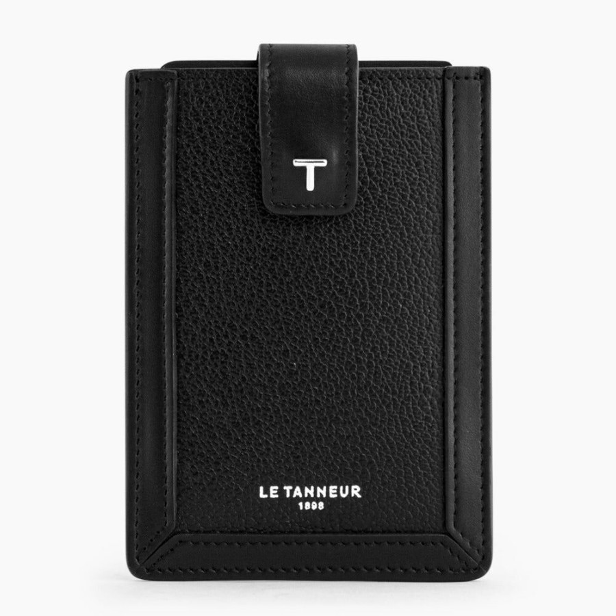 Homme le tanneur Petite Maroquinerie | Porte Cartes Max En Cuir Graine Noir