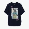 Femme zadig&voltaire T-Shirts | T-Shirt Bow Photoprint Strass Bleu