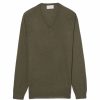 Homme eric bompard Pulls & Gilets | Pull V Ultrafin - Homme - Kale Vert