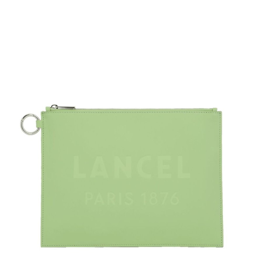 Femme lancel Pochettes | Essential Cuir Vachette Lisse - Pochette F Pomme Vert