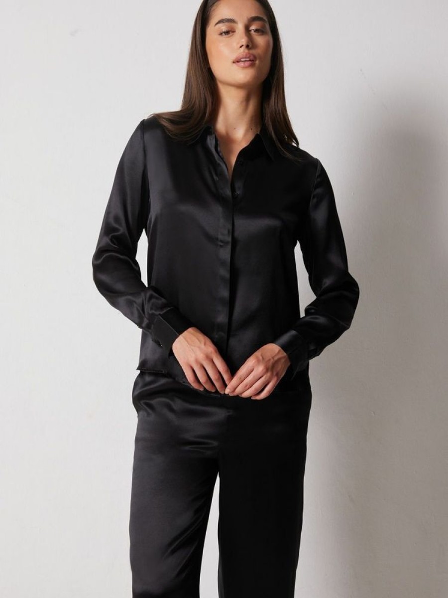 Femme notshy Chemises & Blouses | Chemise Soie Juny Noir