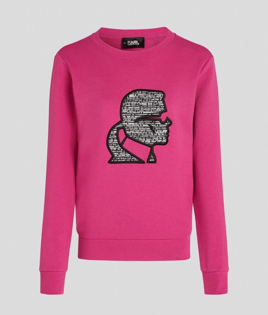 Femme karl lagerfeld Pulls & Gilets | Boucle Karl Sweatshirt Rose