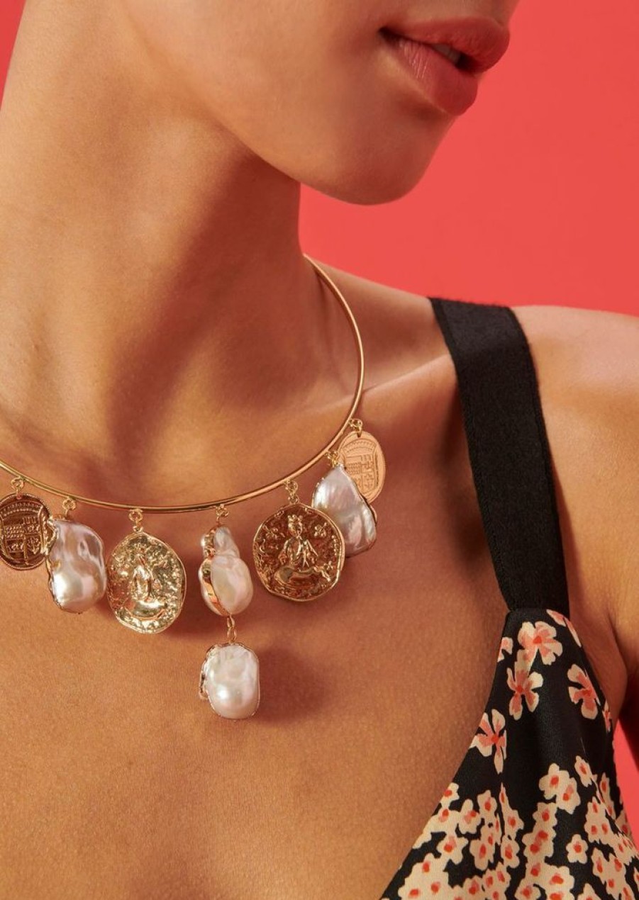 Femme tara jarmon Bijoux | Collier Pampis Dore