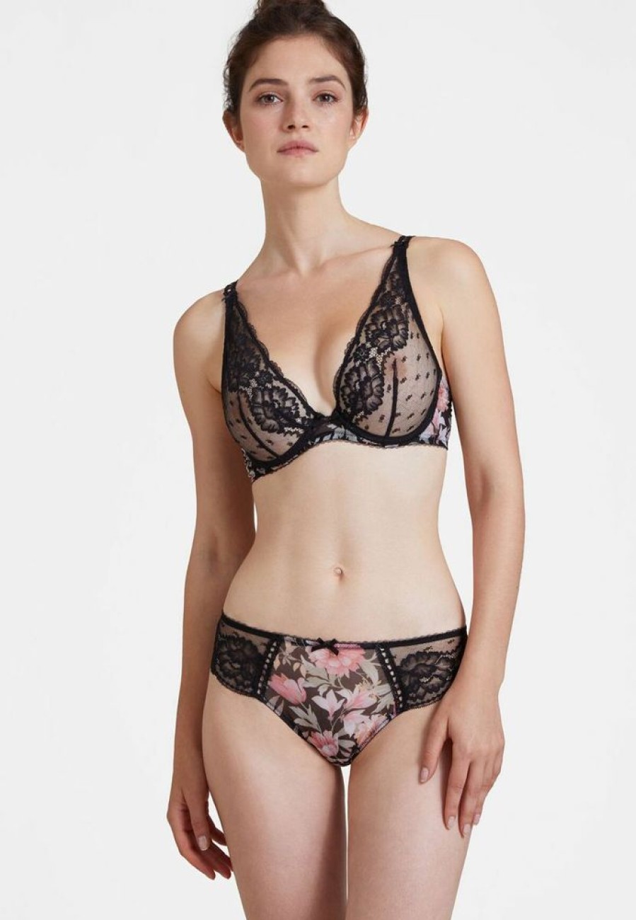 Femme aubade Soutien-Gorges | Soutien-Gorge Triangle Avec Armatures - Jusqu'Au Bonnet F Magic Garden Noir