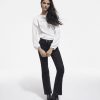 Femme the kooples Chemises & Blouses | Top Manches Longues Avec Volants Epaule Blanc