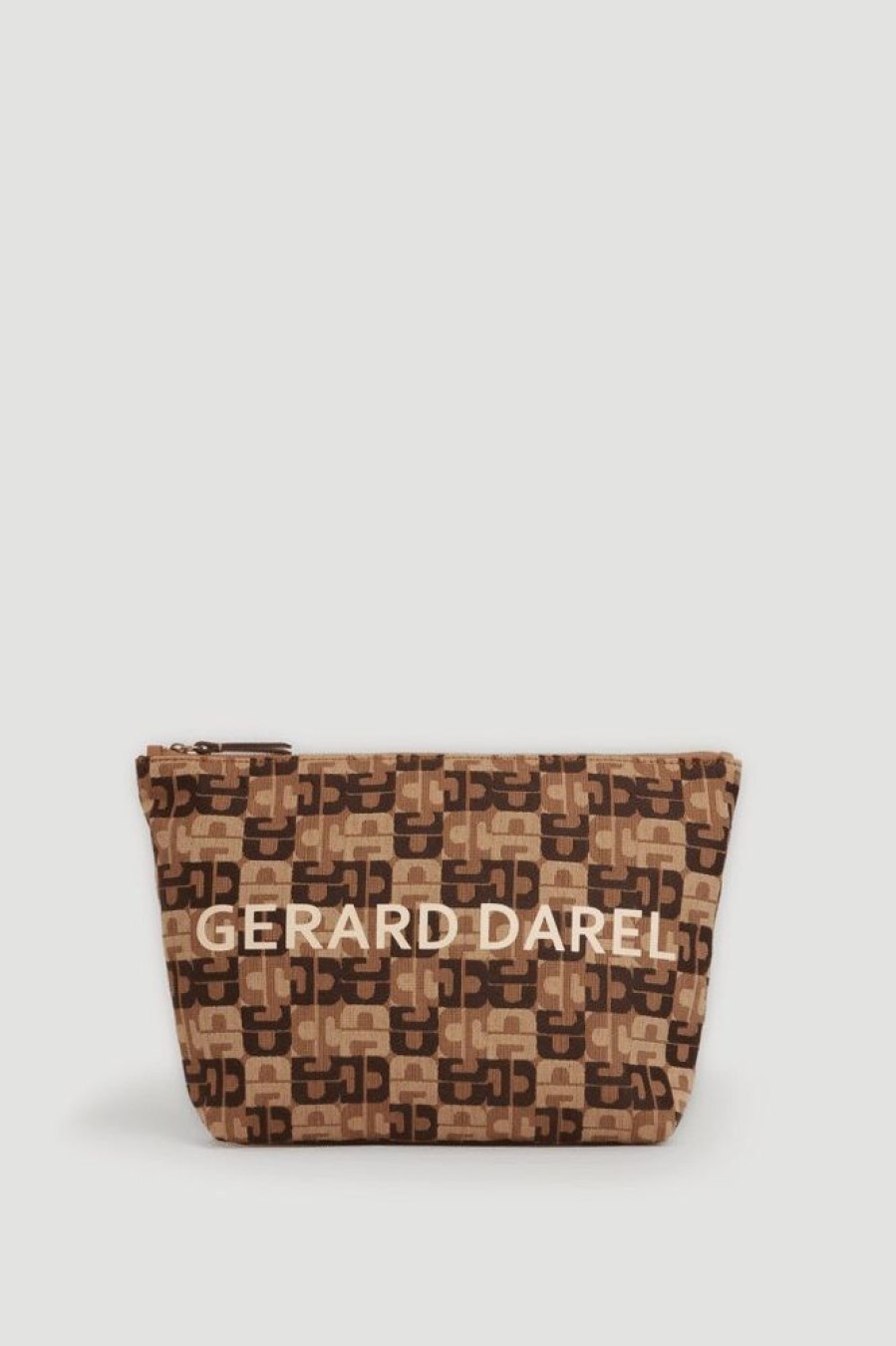 Femme gerard darel Pochettes | Pm Jacquard Pola En Toile Jacquard+Cuir Pola Marron