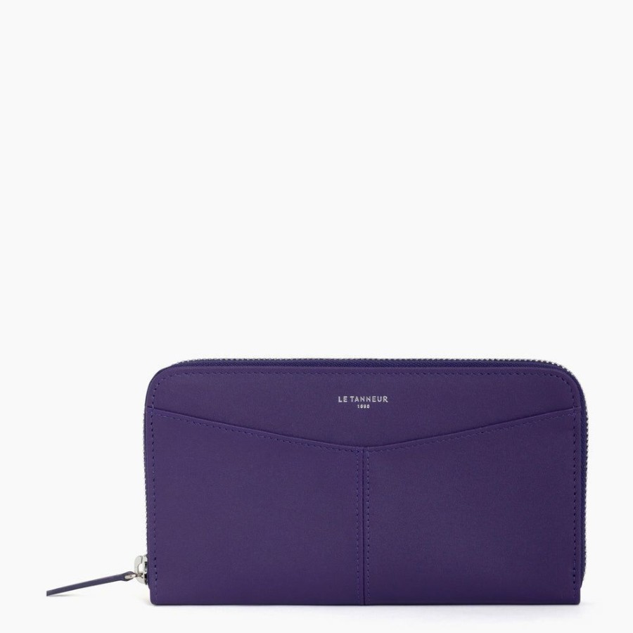 Femme le tanneur Portefeuilles | Compagnon Zippe A Rabat Charlotte En Cuir Lisse Violet