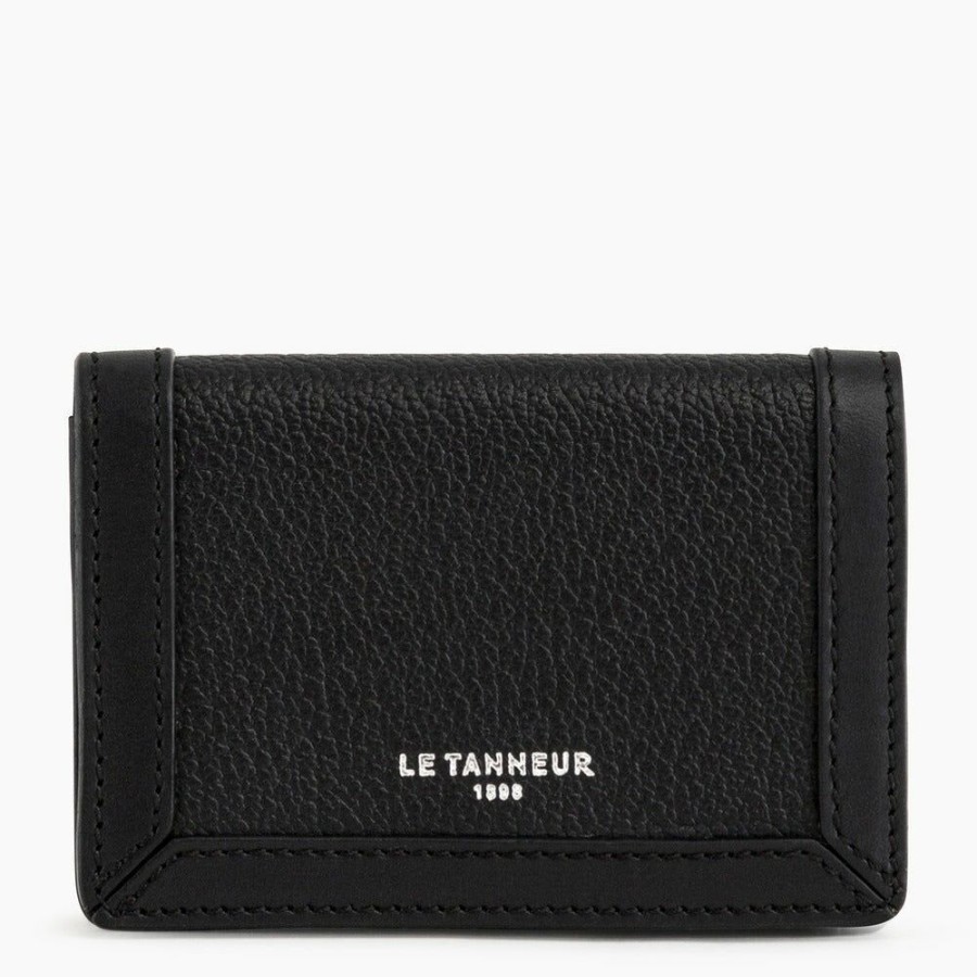 Homme le tanneur Petite Maroquinerie | Porte Monnaie Max En Cuir Graine Noir