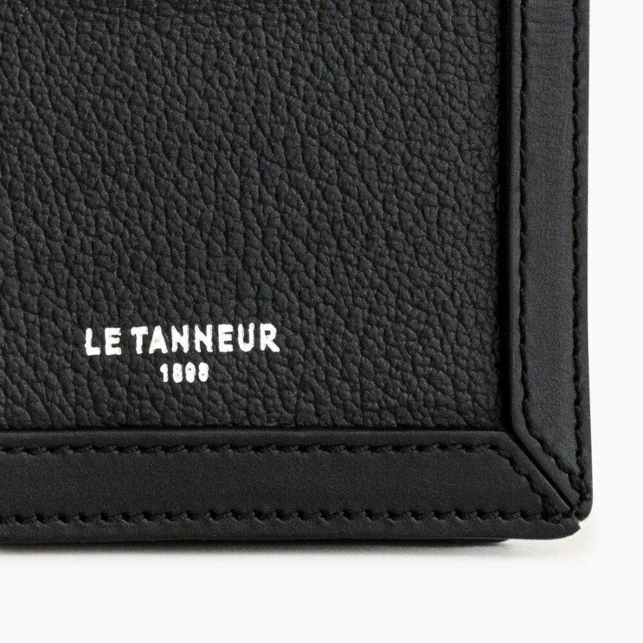 Homme le tanneur Petite Maroquinerie | Porte Monnaie Max En Cuir Graine Noir