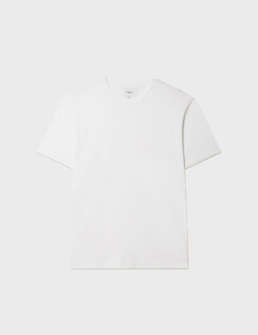 Homme figaret T-Shirts | T-Shirt Col Rond En Coton Blanc