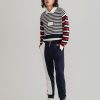 Homme gant outlet T-Shirts | Rough Weather Multi Stripe Heavy Ru Bleu