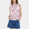 Femme galeries lafayette T-Shirts | Top Fleuri Blanc