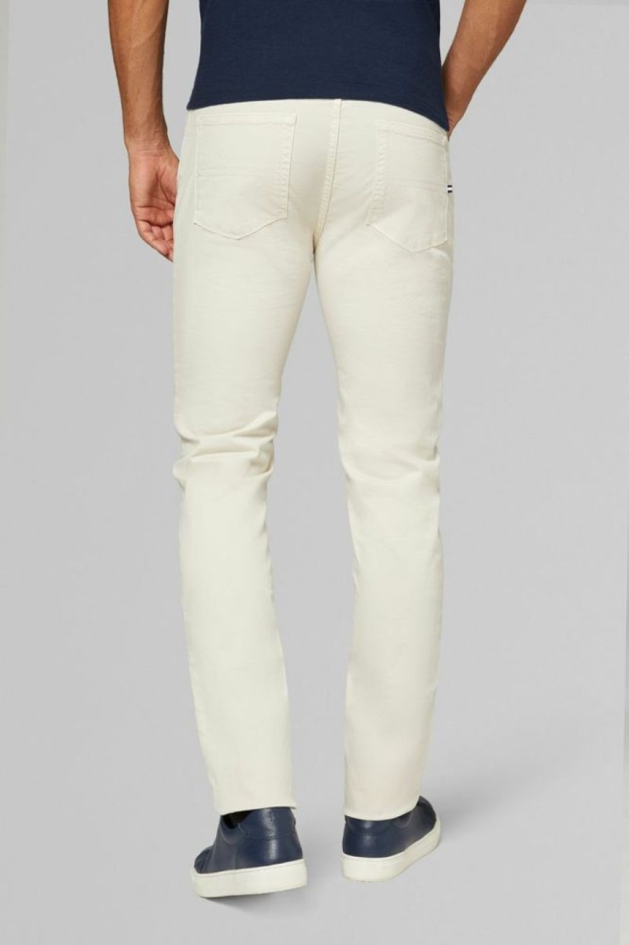 Homme boggi milano Pantalons | Pantalon 5 Poches En Coton Stretch Delave Coupe Reguliere Beige