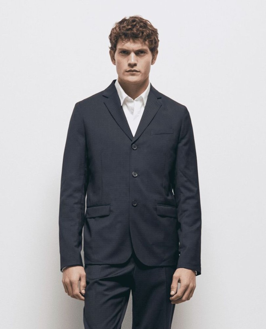 Homme the kooples Costumes | Veste De Costume Molle Bleu