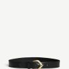 Femme gerard darel Ceintures | Ceinture Thea Large En Cuir Avec Boucle Doree Thea Noir