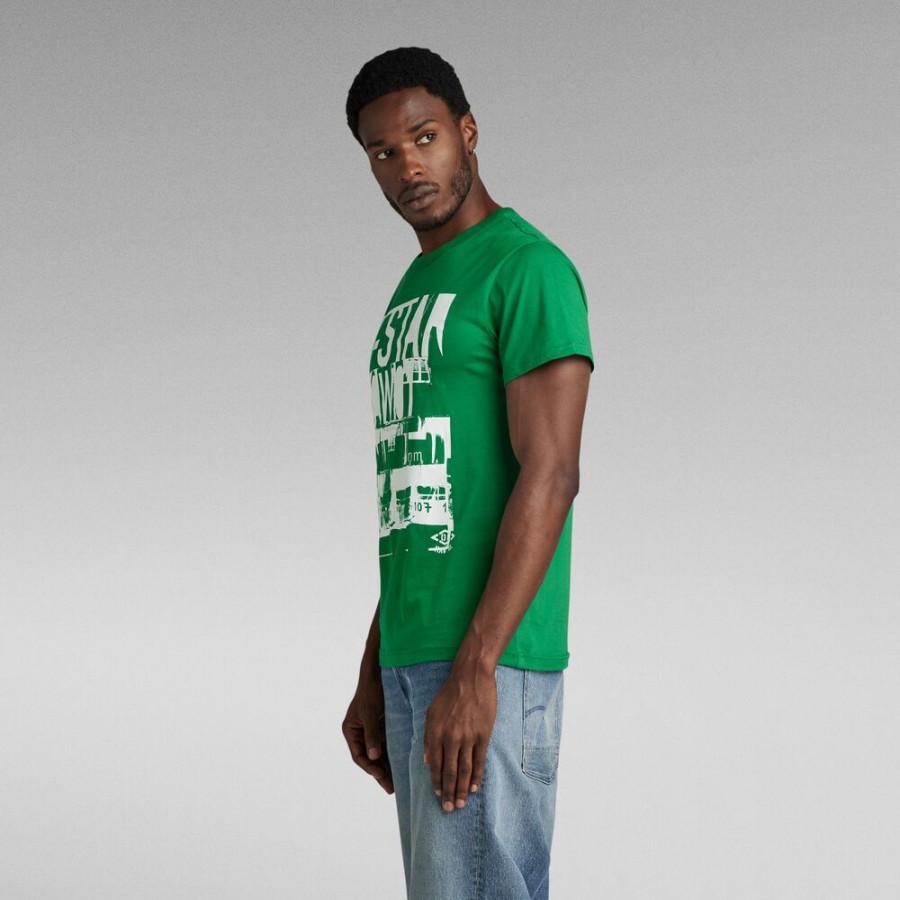 Homme g-star T-Shirts | T-Shirt Graphic 2 Vert