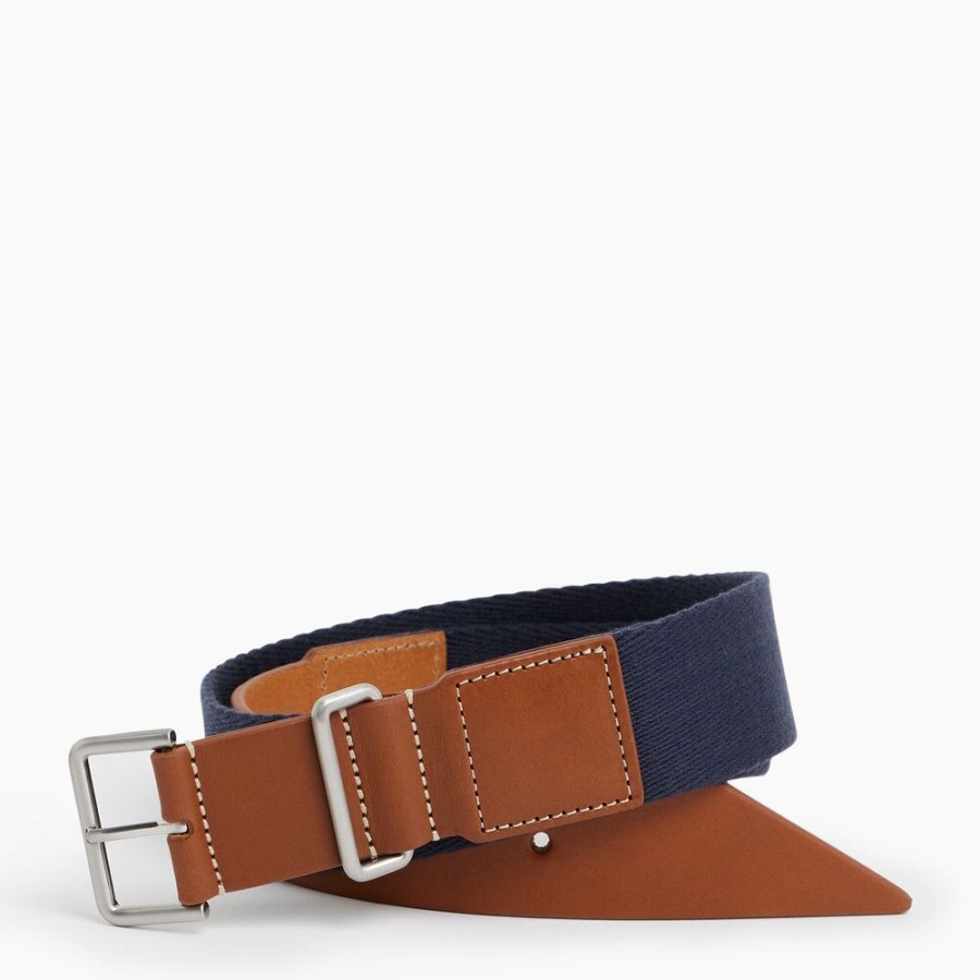 Homme le tanneur Petite Maroquinerie | Ceinture Homme Avec Boucle Carree En Cuir Graine Marron