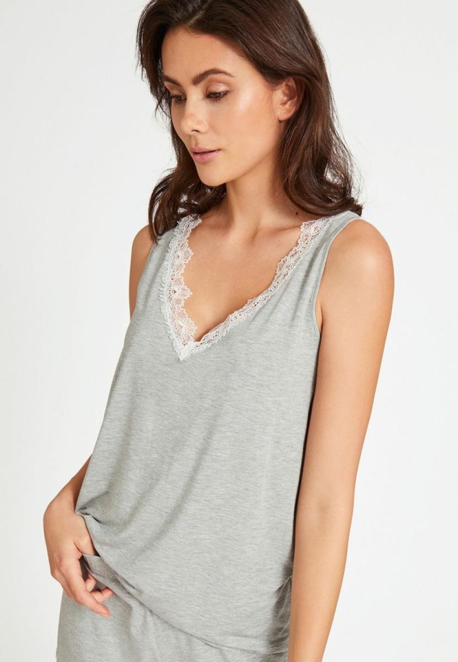 Femme aubade T-Shirts | Top En Modal A Fines Bretelles Sweet Bliss Gris