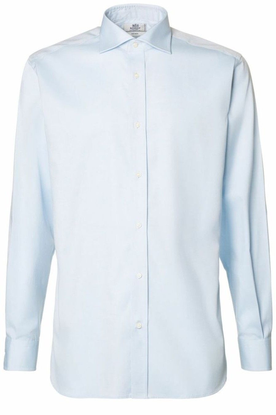 Homme boggi milano Chemises | Chemise Pin Point Coton Double Pli Bleu