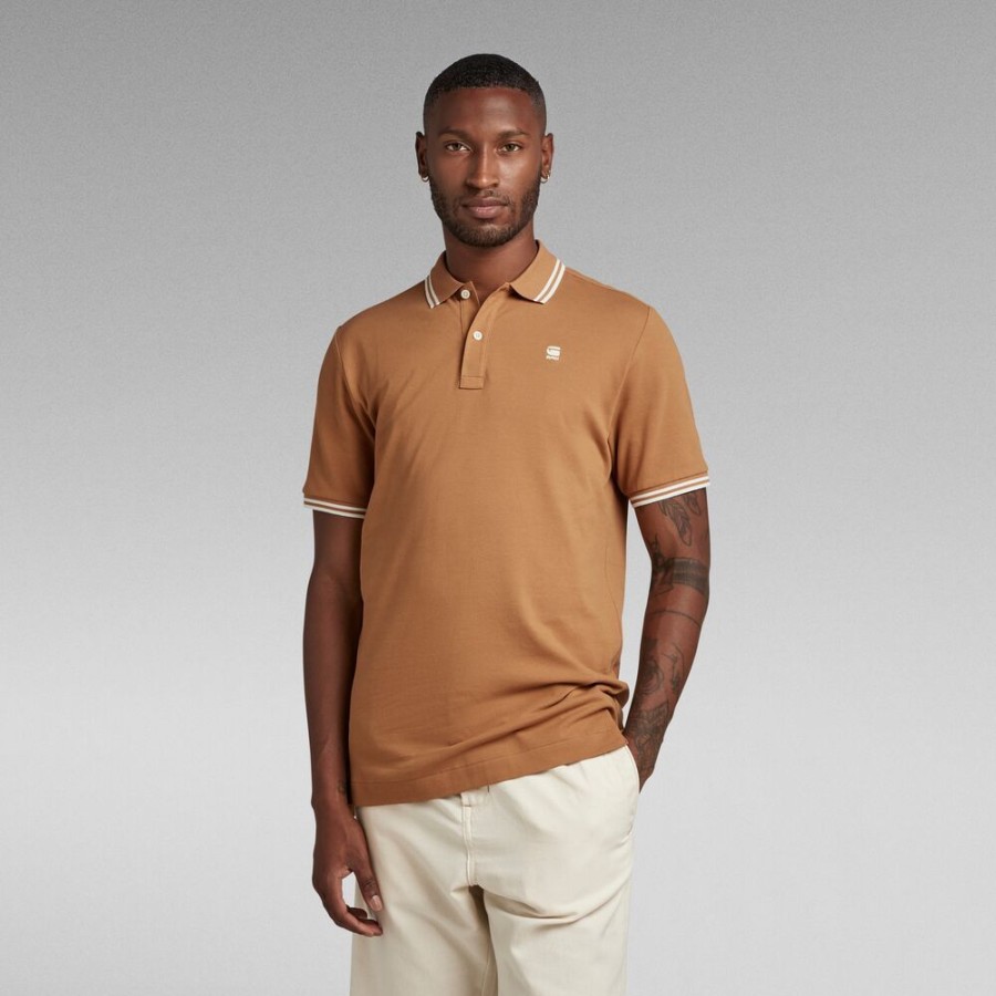 Homme g-star T-Shirts | Polo Dunda Slim Stripe Beige