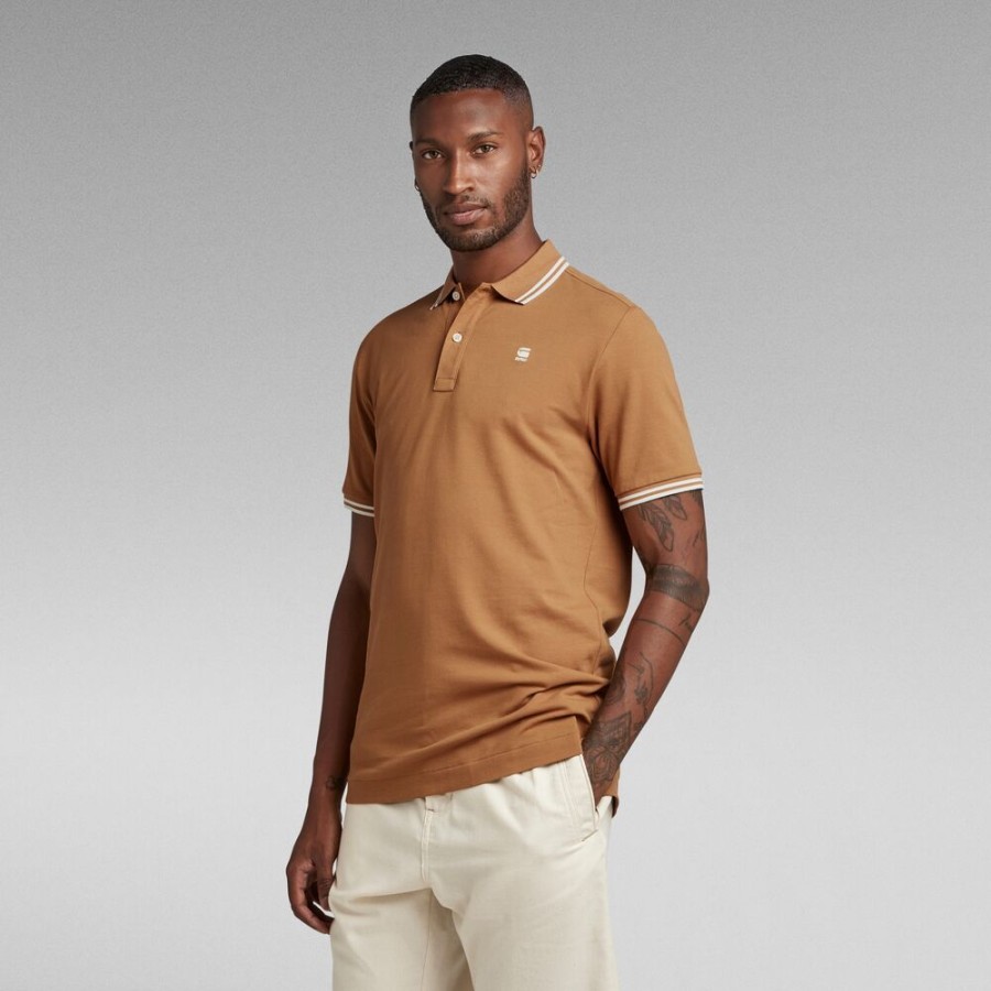 Homme g-star T-Shirts | Polo Dunda Slim Stripe Beige