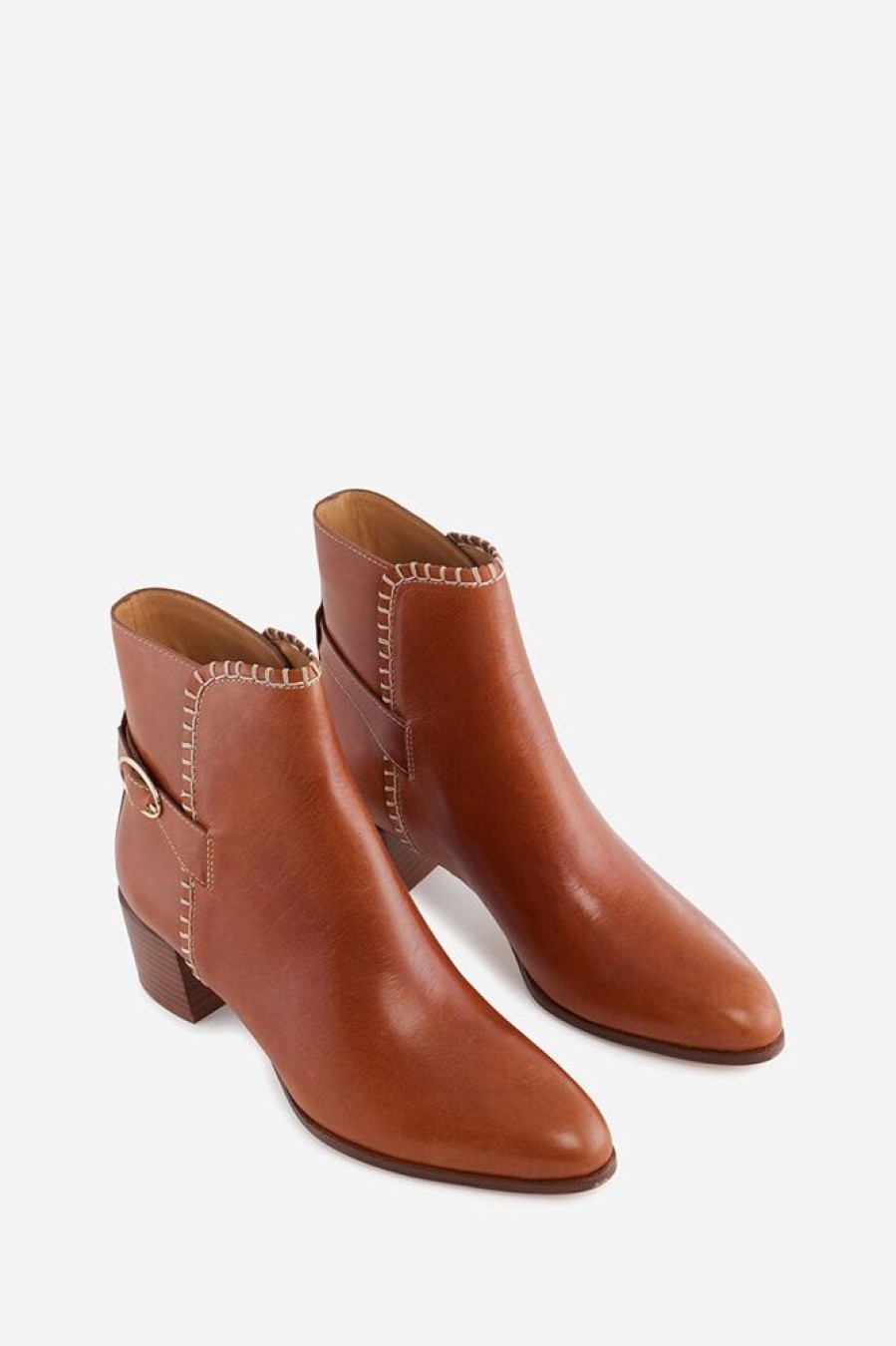 Femme vanessa bruno Bottines & Boots | Bottines En Cuir A Tannage Vegetal Marron