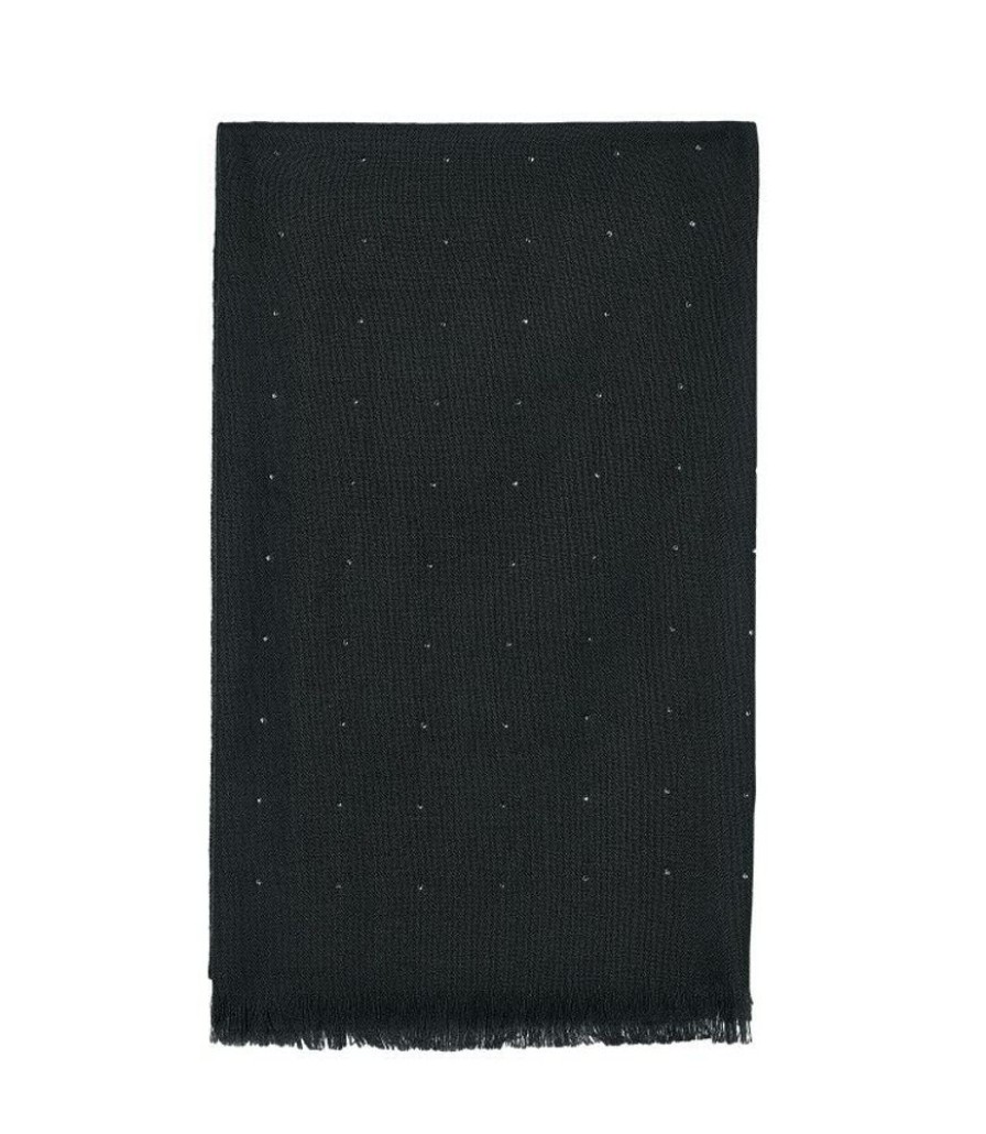 Femme eric bompard Echarpes & Foulards | Echarpe Voile De Cachemire Strass 150 Cm X 50 Cm - Accessoires Noir