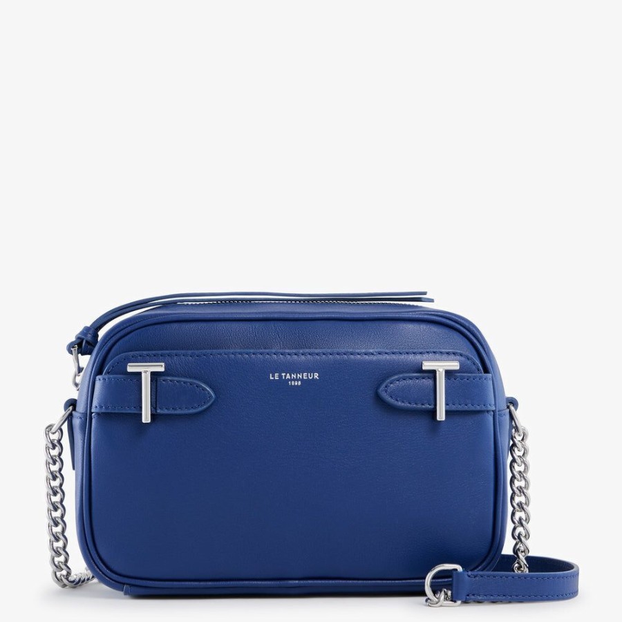 Femme le tanneur Pochettes | Sac Bandouliere Laura En Cuir Lisse Bleu