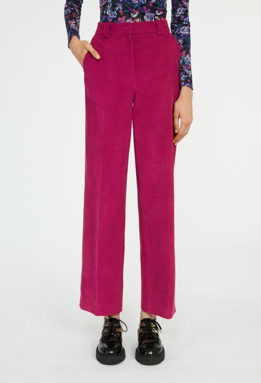 Femme claudie pierlot Pantalons | Pantalon Large Velours Violet