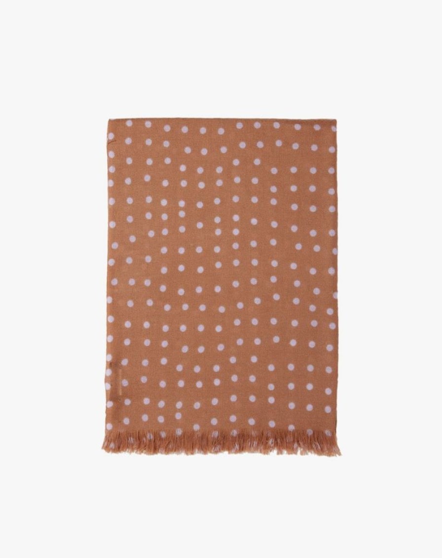 Femme eric bompard Echarpes & Foulards | Echarpe Imprime Pois 150Cm X 55Cm - Accessoires - Vicuna Marron