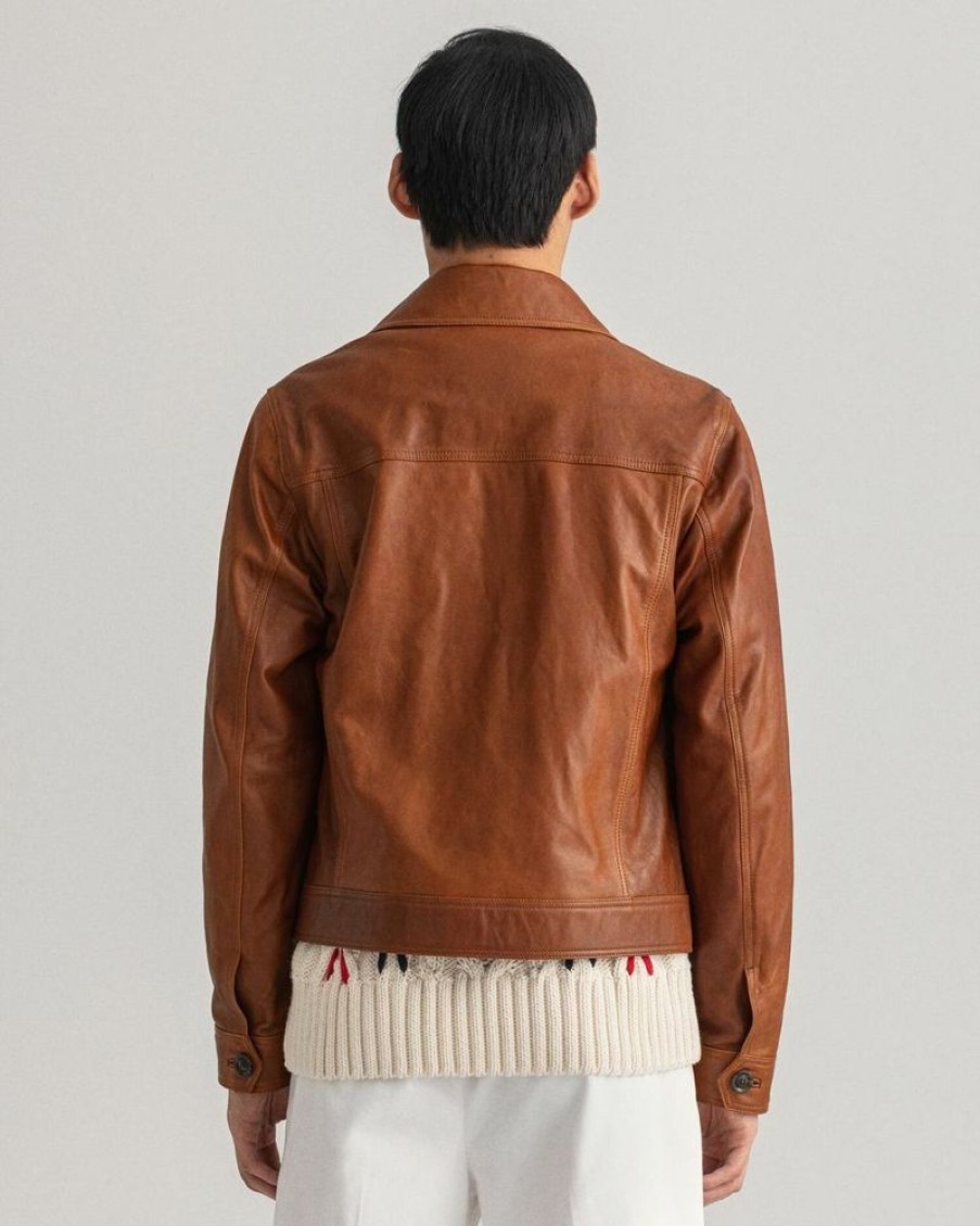 Homme gant outlet Manteaux & Vestes | Leather Ike Jacket Marron