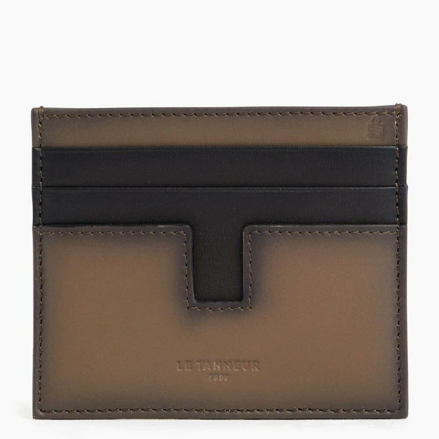 Homme le tanneur Petite Maroquinerie | Porte Cartes Albert En Cuir Patine Marron