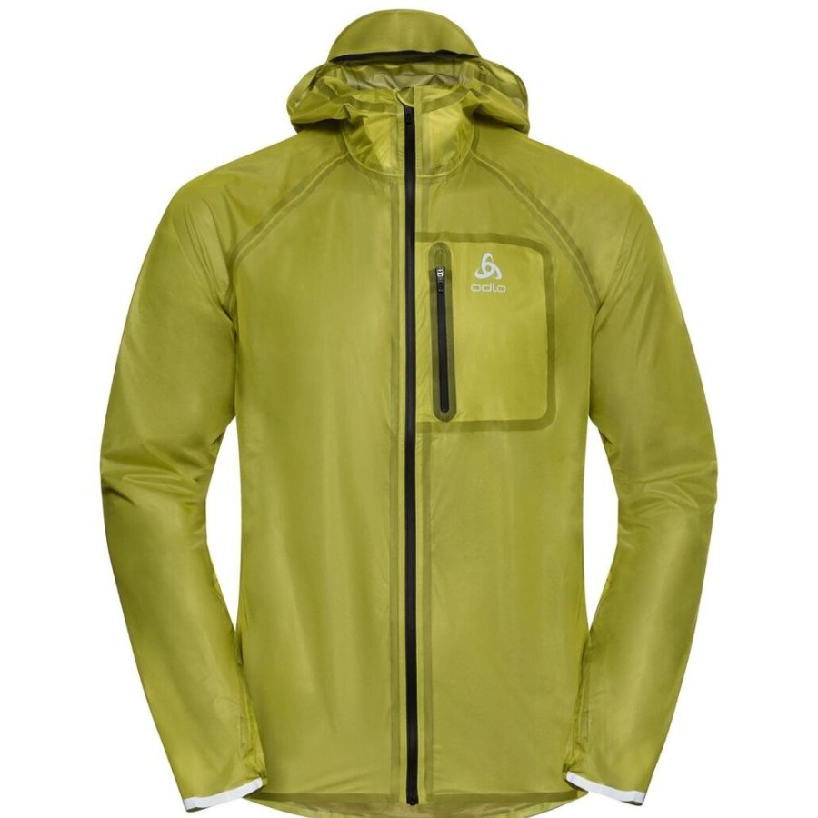 Homme odlo Vetements | Veste De Running Impermeable Zeroweight Dual Dry Pour Homme Jaune