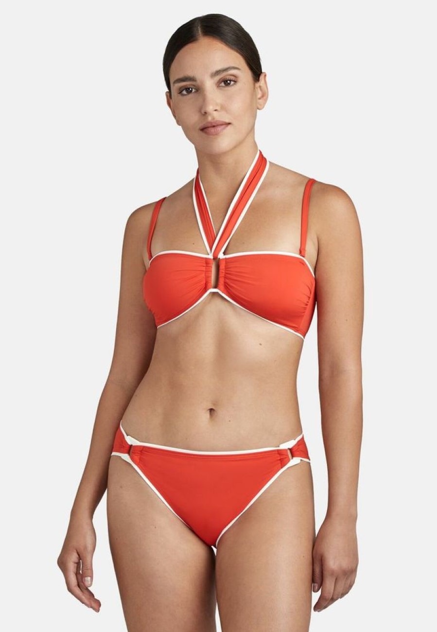 Femme aubade Soutien-Gorges | Haut De Maillot Bandeau La Baie Des Vagues Rouge