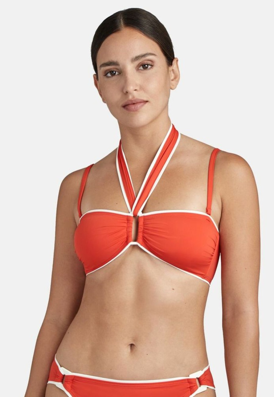 Femme aubade Soutien-Gorges | Haut De Maillot Bandeau La Baie Des Vagues Rouge