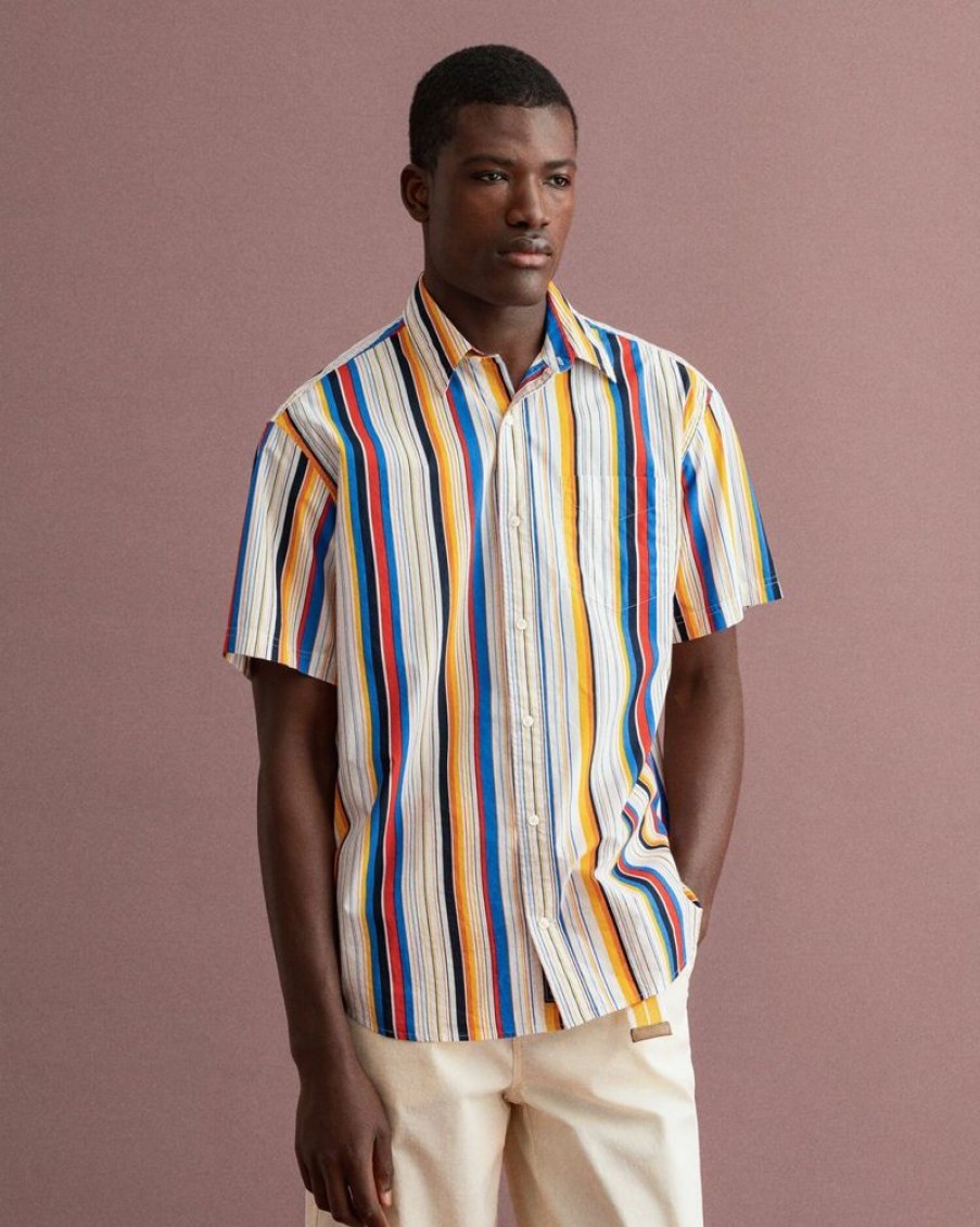 Homme gant Chemises | Relaxed Fit Bold Stripe Shirt Multicolore