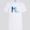 Homme karl lagerfeld Vetements | Degrade Flock Logo Reg Tee Blanc