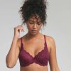 Femme dim Soutien-Gorges | Soutien-Gorge Emboitant Prune Flower Elegance Soutien-Gorge Rouge