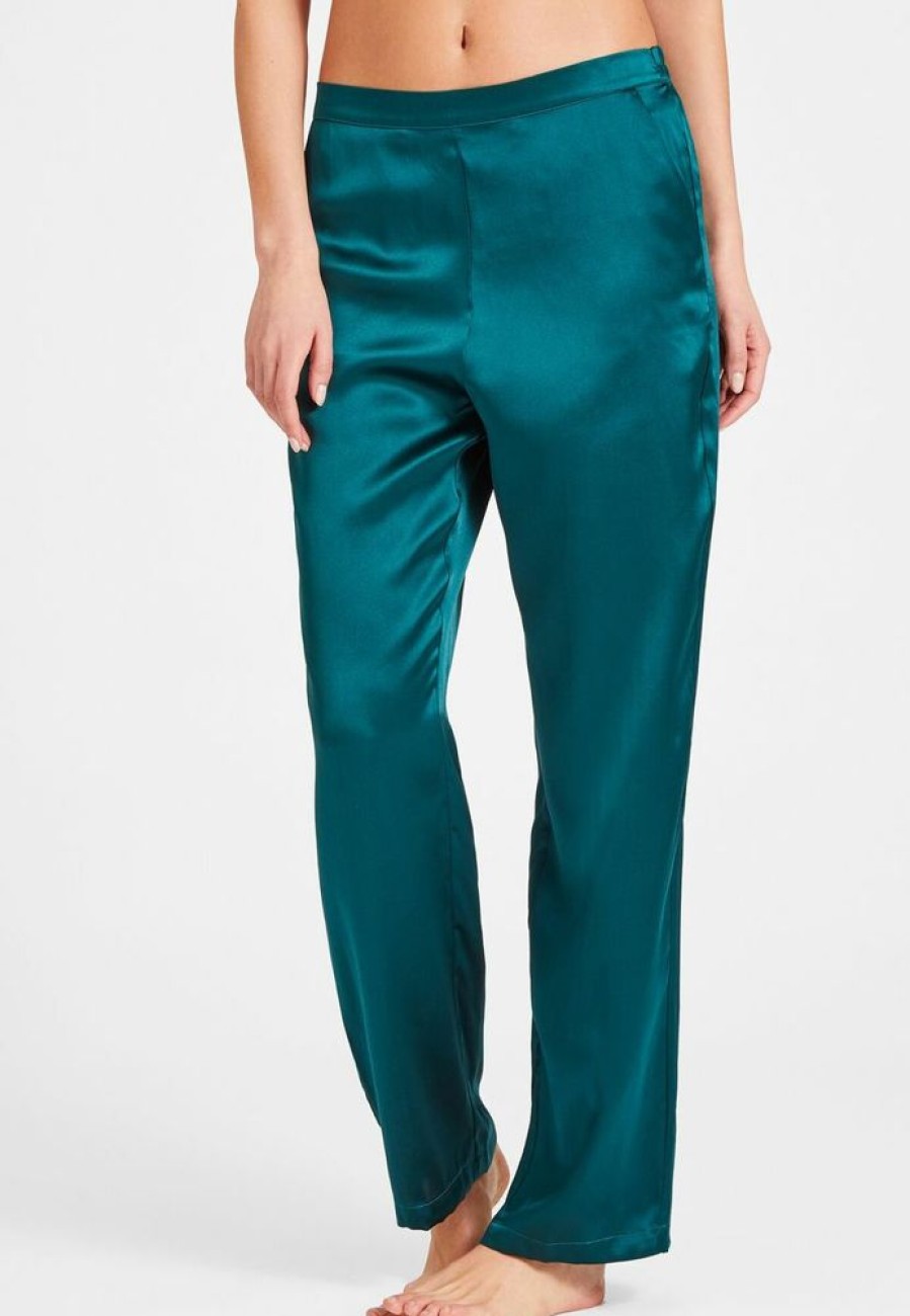 Femme aubade Pantalons | Pantalon En Soie Toi Mon Amour Vert