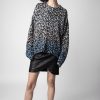 Femme zadig&voltaire Pulls & Gilets | Pull Markus Leopard Cachemire Gris