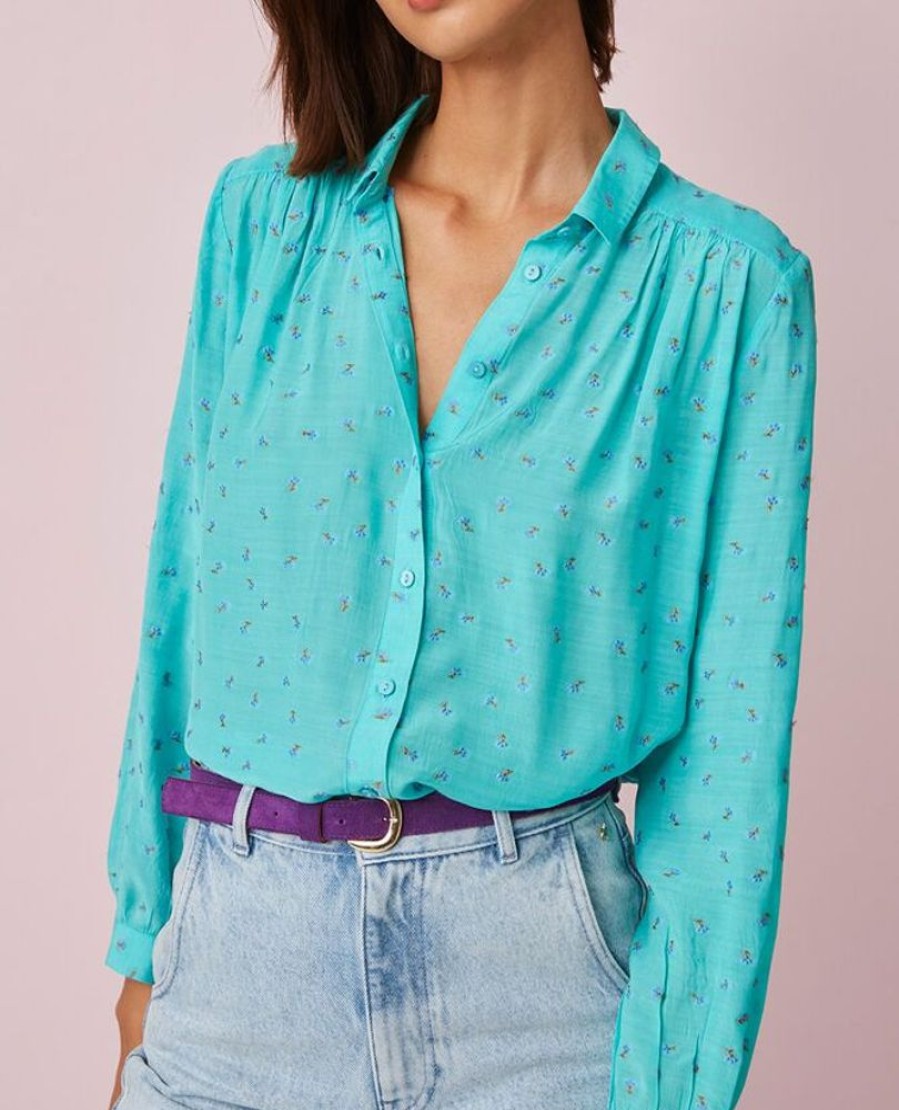 Femme des petits hauts Chemises & Blouses | Chemise Tonia Turquoise