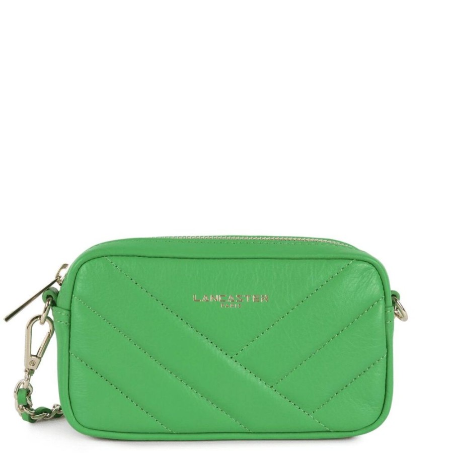 Femme lancaster Pochettes | Pochette Smartphone Zippe Mini Soft Matelasse Vert